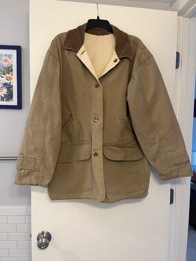 Vintage Brandon Thomas 100% Cotton Barn Jacket, Chore Coat, Corduroy Collar Med